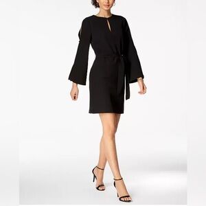 julia jordan Split Bell-Sleeve Keyhole Dress Black Size 6